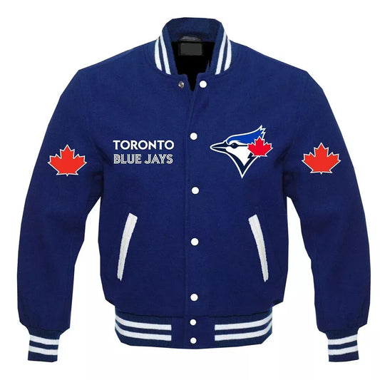 Letterman Toronto Blue Jays Blue color All Wool Varsity Jacket - MLB