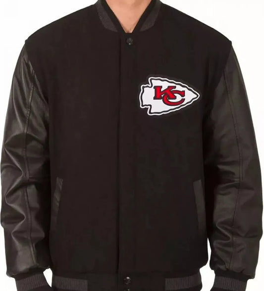 Men Letterman Kansas City Chiefs Black Varsity Jacket - NFL