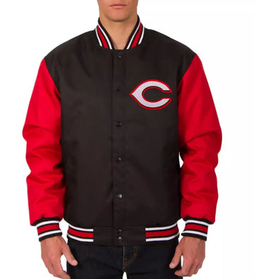 Men Letterman Cincinnati Black & Red Varsity Jacket - MLB