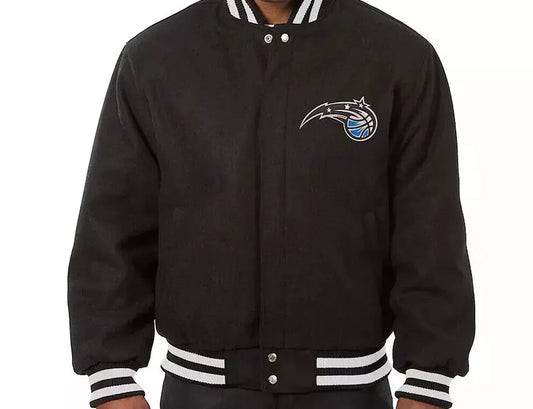 Orlando Magic Black All Wool Letterman Varsity Jacket NBA