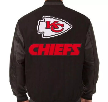 Men Letterman Kansas City Chiefs Black Varsity Jacket - NFL