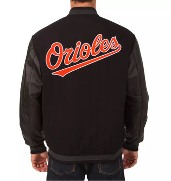 Men Baltimore Orioles Inspired Fan Black Letterman Varsity Jacket Baseball-MLB
