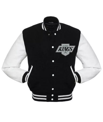 Letterman Los Angeles Kings Black and White Varsity Jacket - NHL