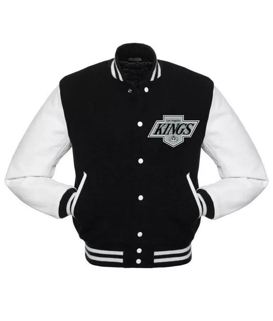 Letterman Los Angeles Kings Black and White Varsity Jacket - NHL