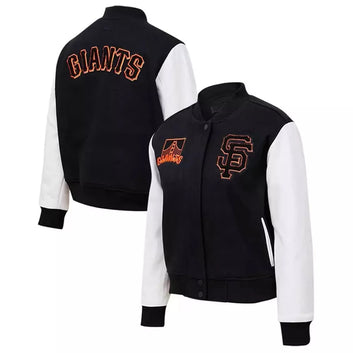 Letterman San Francisco Giants Black and White Varsity Jacket - MLB