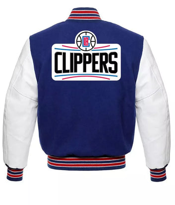 Letterman Los Angeles Clippers Blue and White Varsity Jacket - NBA