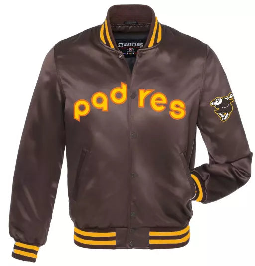 Letterman San Diego Padres Brown Full-Snap Varsity Jacket - MLB