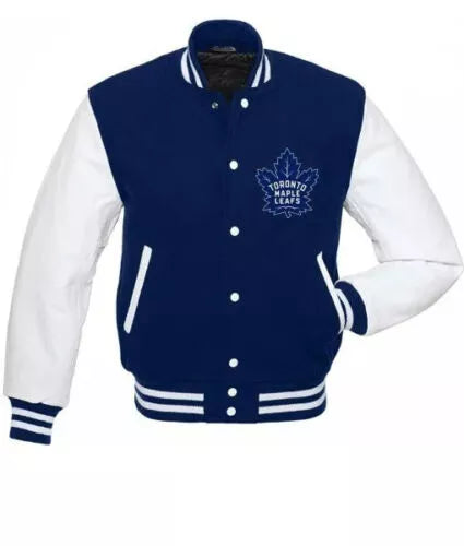 Letterman Toronto Maple Leafs Varsity Jacket Blue and White - NHL