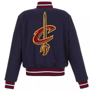 Letterman Cleveland Cavaliers Navy Blue All Wool Varsity Jacket - NBA