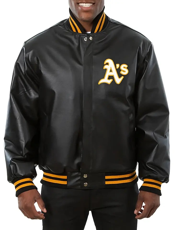 Letterman Oakland Athletics full leather varsity jacket Baseball - MLB