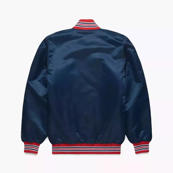 Boston Red Sox Navy Blue Varsity Jacket - Satin Baseball Bomber Style MLB Jacket