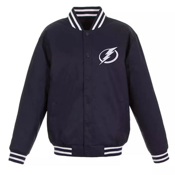 Letterman Tampa Bay Lightning Black All Wool Varsity Jacket - NHL