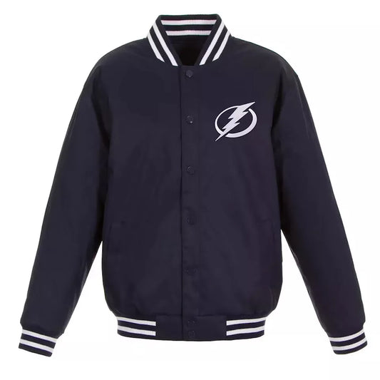 Letterman Tampa Bay Lightning Black All Wool Varsity Jacket - NHL