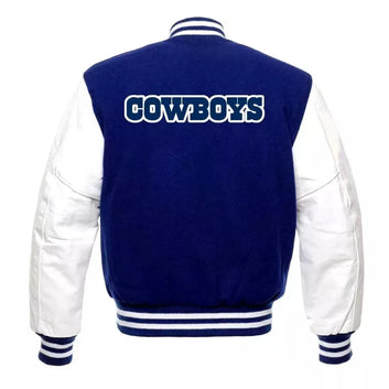 Dallas Cowboys Blue & White Letterman Varsity Jacket blue and white - NFL