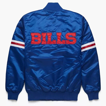 NFL Buffalo Bills Blue Satin Letterman Varsity Jacket blue