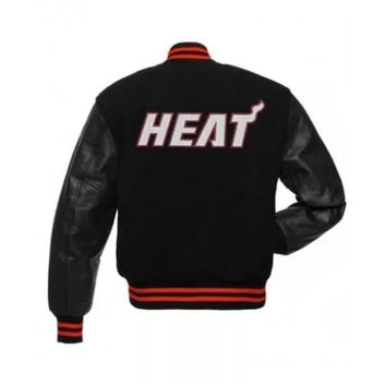 Letterman Miami Heat Varsity Jacket Black - NBA