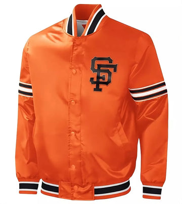 Women San Francisco Giants Starter Orange Slider Satin Full-Snap Varsity Jacket orange - MLB