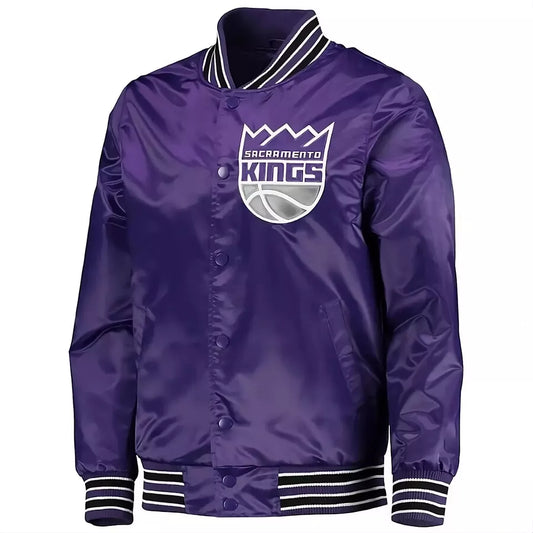 Sacramento Kings Purple Satin Letterman Varsity Jacket – NBA Fan Gear