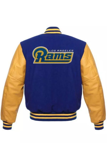 Letterman Los Angeles Rams Blue and Yellow Varsity Jacket - NFL