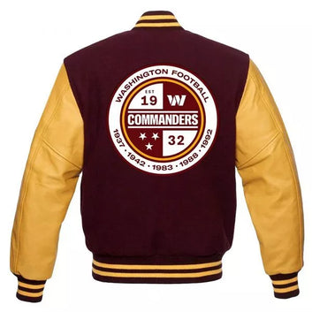 Letterman Washington Commanders burgundy and gold Varsity Jacket - NFL