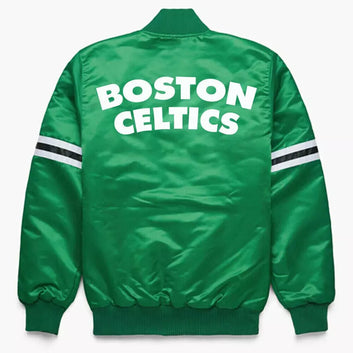 Boston Celtics Vintage 80s Green Satin Varsity Jacket green - NBA