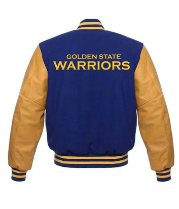 Letterman Golden State Warriors Blue and Yellow Varsity Jacket - NBA