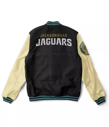 Letterman Jacksonville Jaguars Black and White Varsity Jacket - NFL