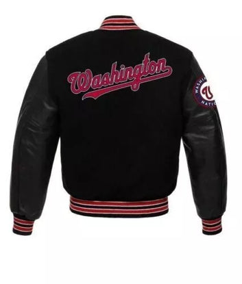 Letterman Washington Nationals Varsity Jacket Black - MLB