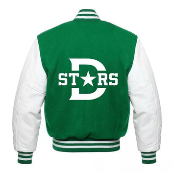Letterman Dallas Stars Green and White Varsity Jacket - NHL