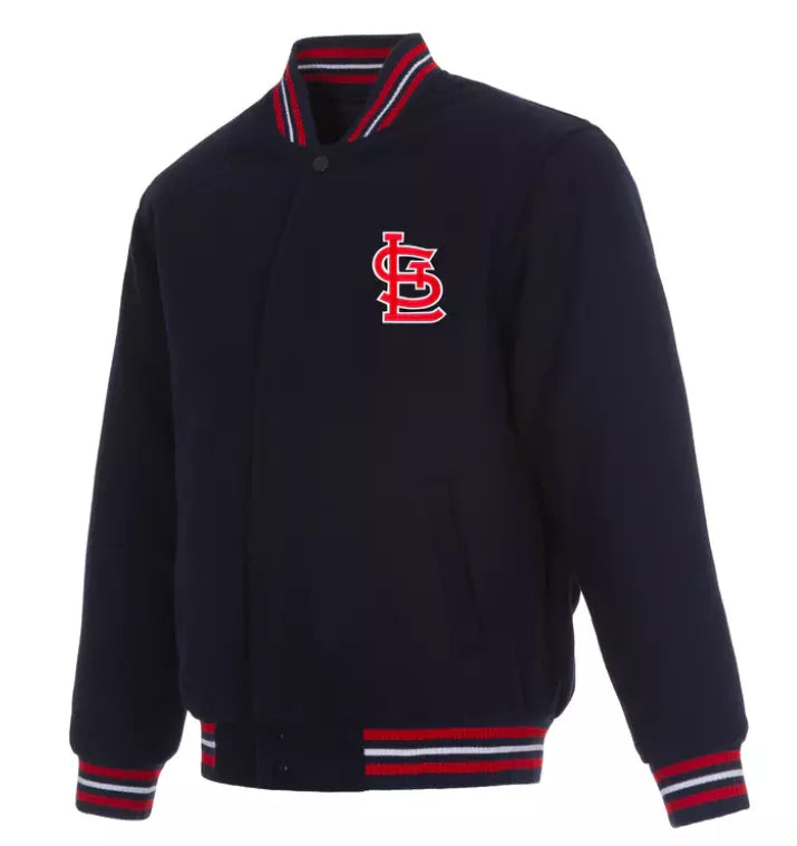 Men Letterman St Louis Cardinals Varsity Jacket Black Wool With Embroidery Logos - MLB