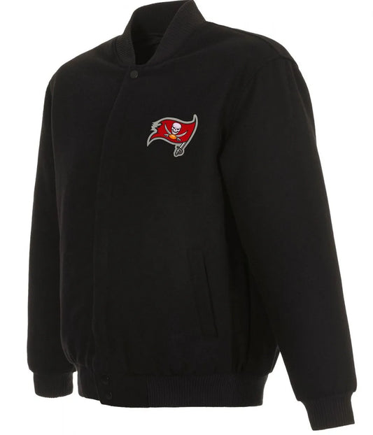 Men Tampa Bay Buccaneers Black Wool Varsity Jacket - NFL