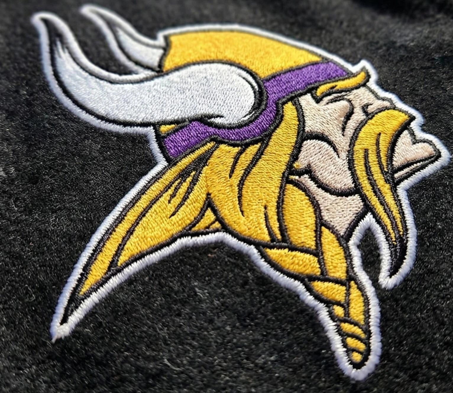 NFL Men's Minnesota Vikings Black Gray Varsity Jacket (Logo)